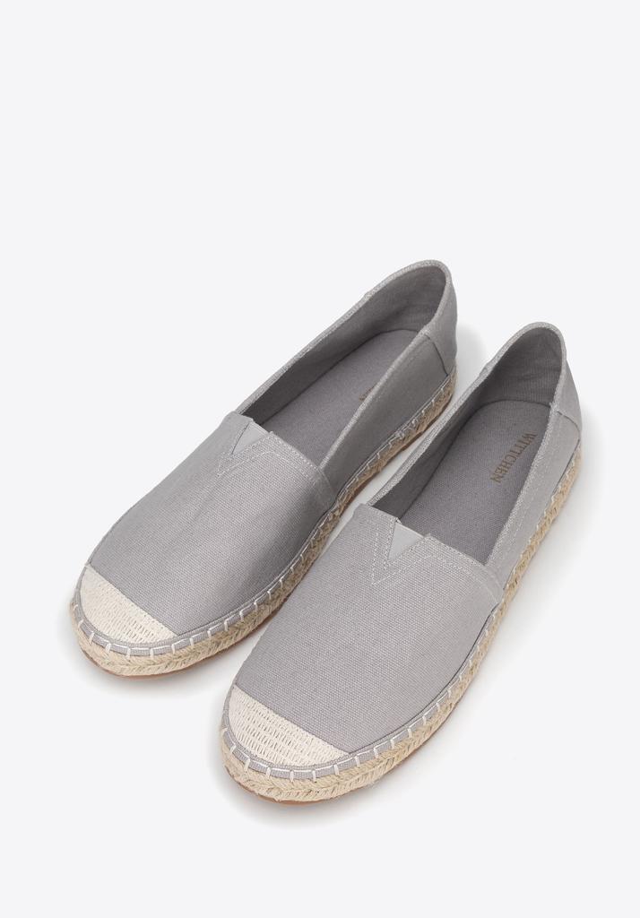 Wittchen Men's Espadrilles With Braided Toe, Gray, Gray Textile Material