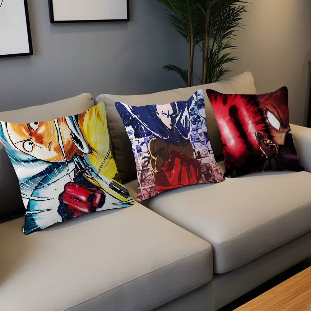 O-One P-Punch M-Man Anime Cartoon Cushion Cover Pillowcase Upholstery Sofa Throw Pillow Home Decor Pillowcas