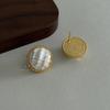 Retro French gentle stud earrings women's simple high-end sense light luxury unique temperament daily commuting versatile earrings