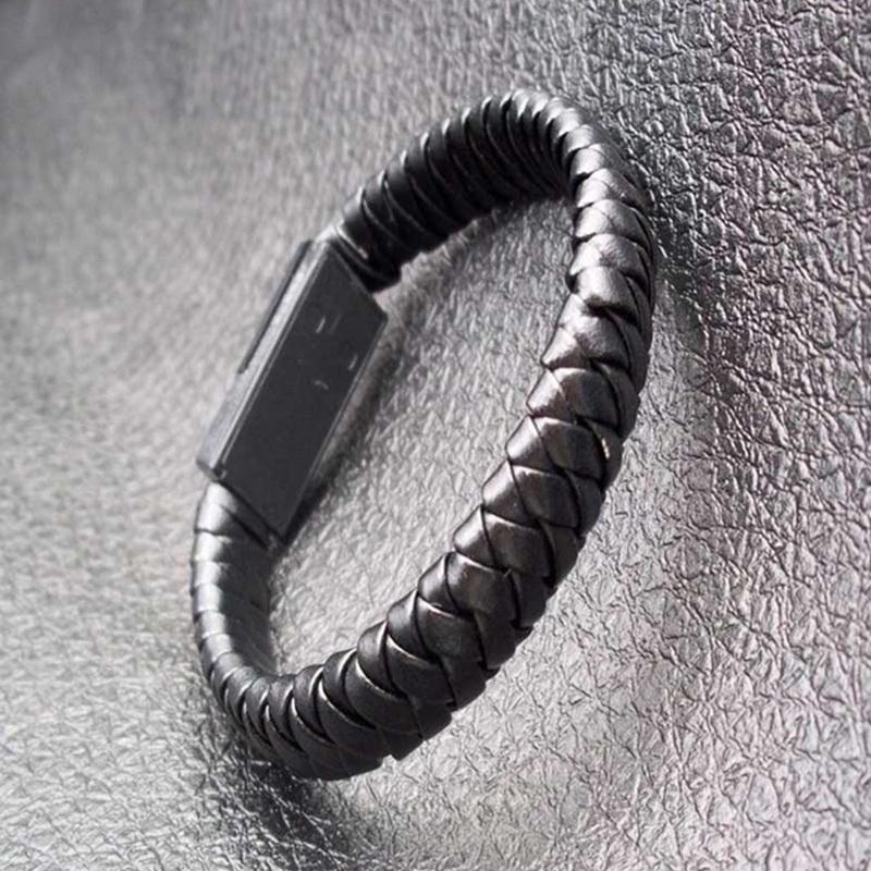 Портативный кожаный мини-браслет Micro USB для использования на открытом воздухе, зарядное устройство, кабель для зарядки данных, шнур синхронизации для iPhone6 ​​6s, телефонный кабель Android Type-C