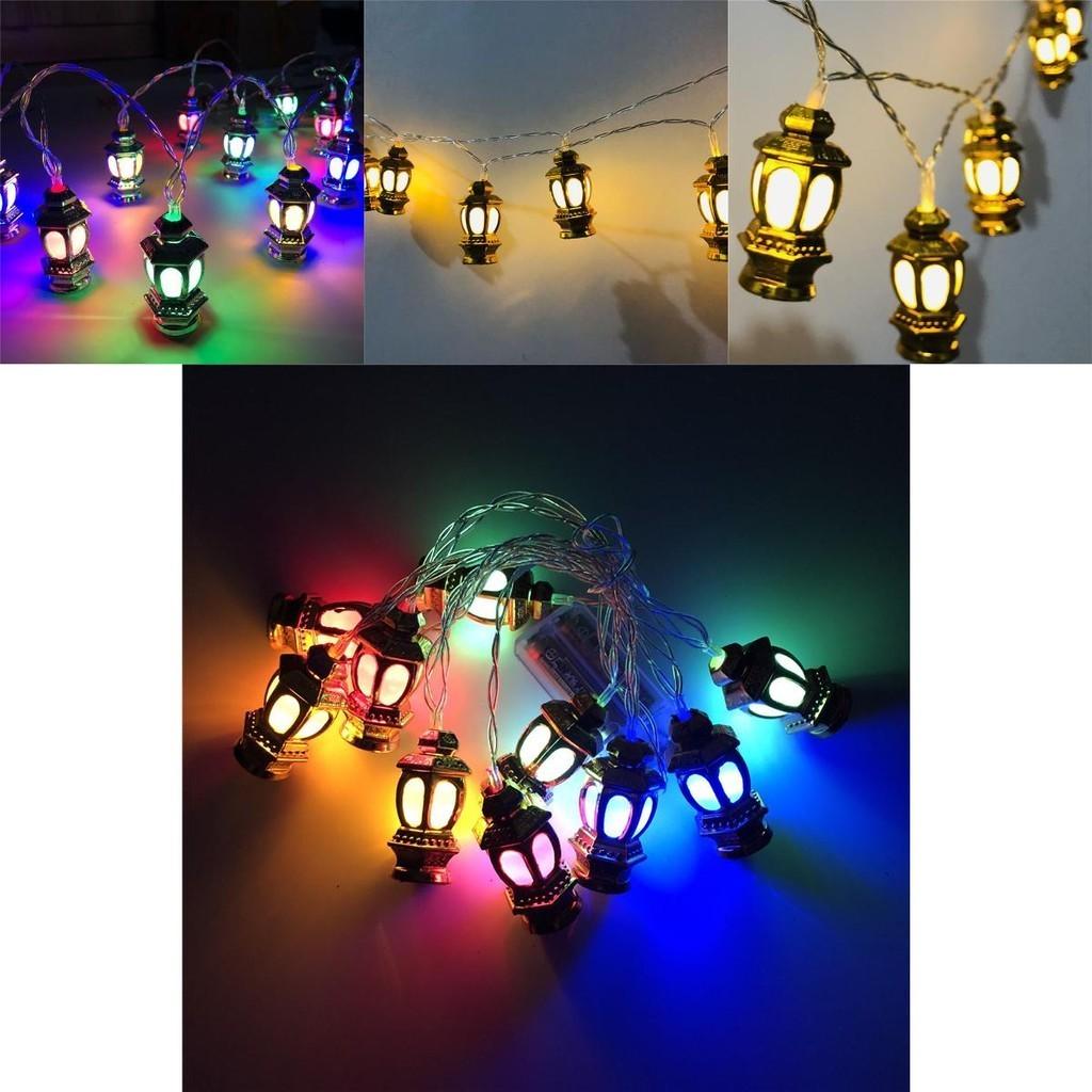 Изысканный Рамадан Ид Мубарак Фонарь Светодиодная Гирлянда Фея Подвесное Украшение