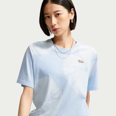 Women's Nike Quick Dry T Shirts Women's Blue Crew Neck Moderate
