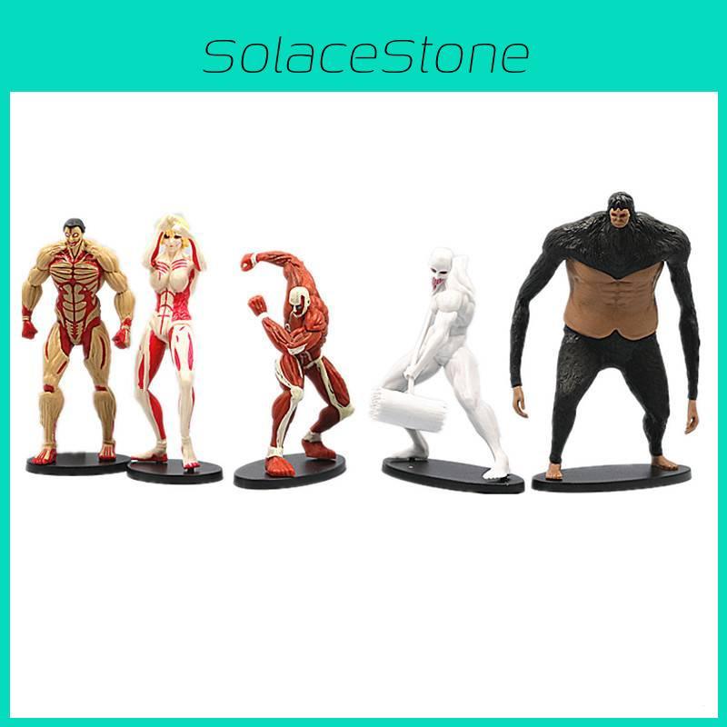 Набор высококачественных фигурок по «Атаке титанов», с Эреном, Микасой, Леви, Звероподобным титаном. Коллекционные игрушки.