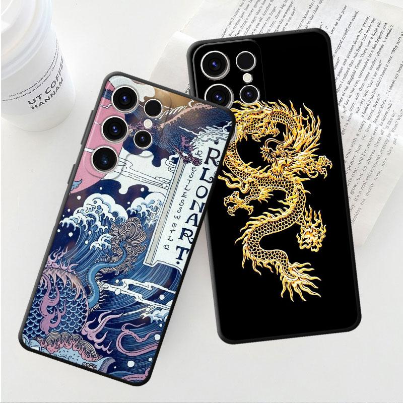 Мягкий роскошный чехол из ТПУ для Samsung Galaxy S23 Ultra 5g S21 S10 S9 S8 S7 S22 Plus S20 Fe S10e, модный чехол в китайском стиле с тигром и драконом