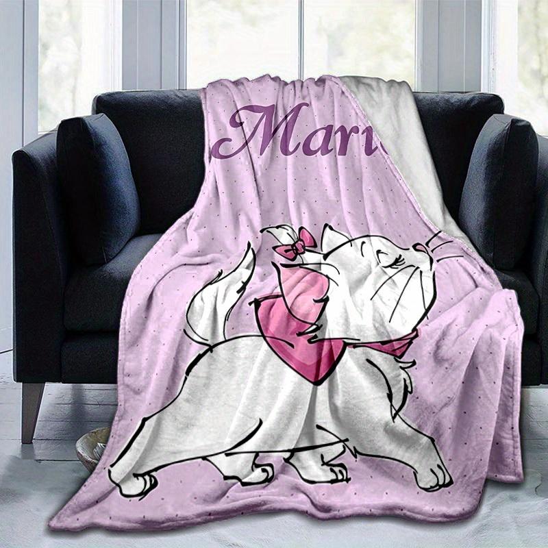 1pc. Cute Marie Cat Design Blanket, Soft and Cozy for All Seasons, Soft Flannel Throw Blanket, Versatile & Cozy for Bedroom,Perfect Home Dec