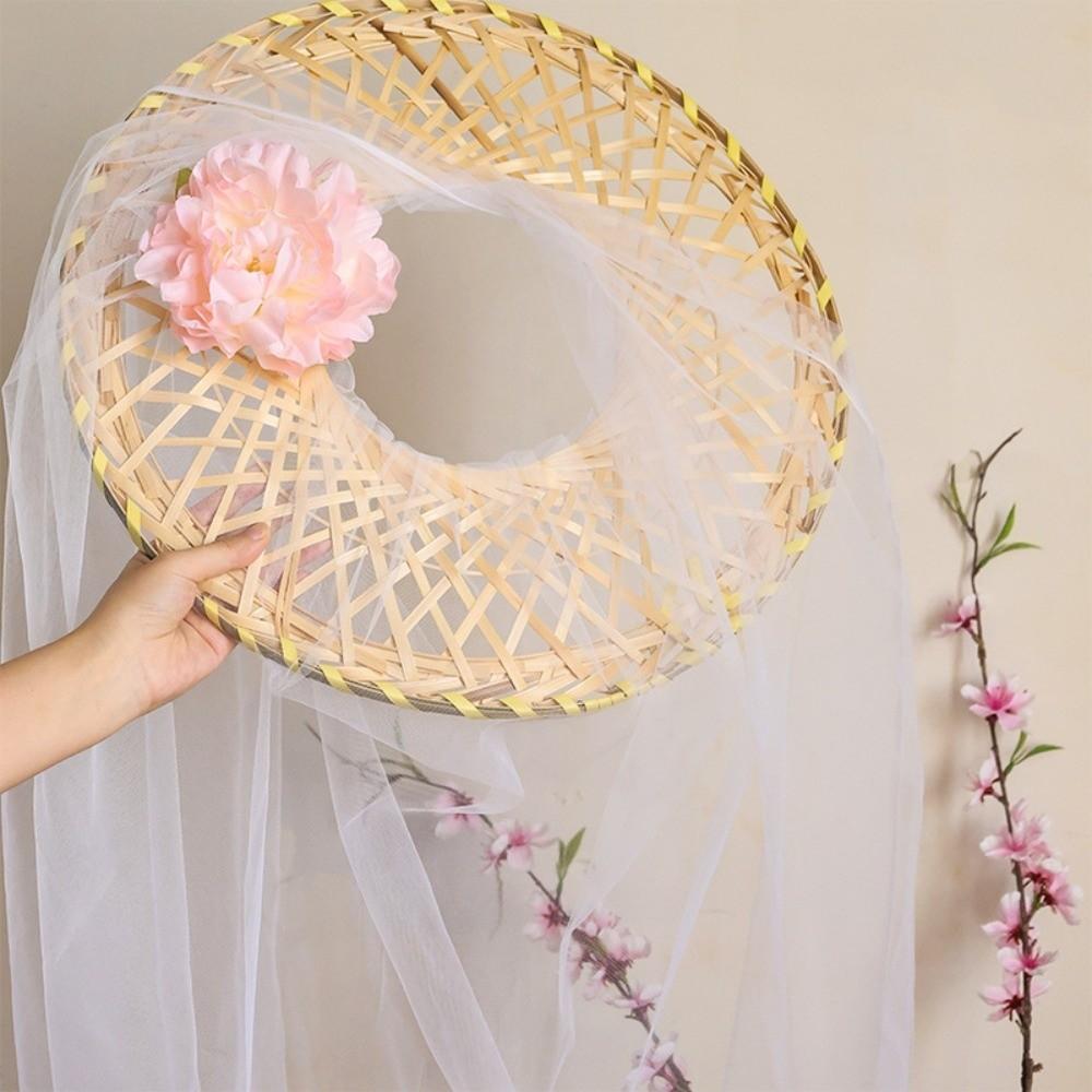 Mesh Tassel Bamboo Veil Hat Retro Style Cosplay Headdress New Hanfu Accessories Photography Prop