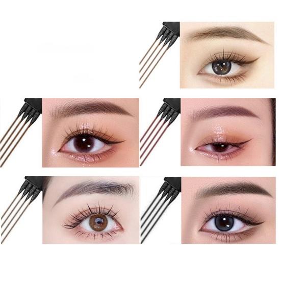 Карандаш для бровей 2,5 г, 4 микро-вилки, аппликатор, водонепроницаемый, натуральный, долговечный, устойчивый к размазыванию, жидкая ручка для микроблейдинга для бровей, контурная ручка для женщин и девочек
