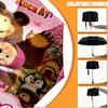 Custom Name Personalized Masha and The Bear Print Umbrella, Auto Open Close, 8‑Rib Sturdy Frame, Commute Camping Hiking Use, Birthday Gift
