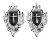 1 Pair Cross Shield Business Suit Shirt Collar Lapel Pin Brooch Tips Men Jewelry