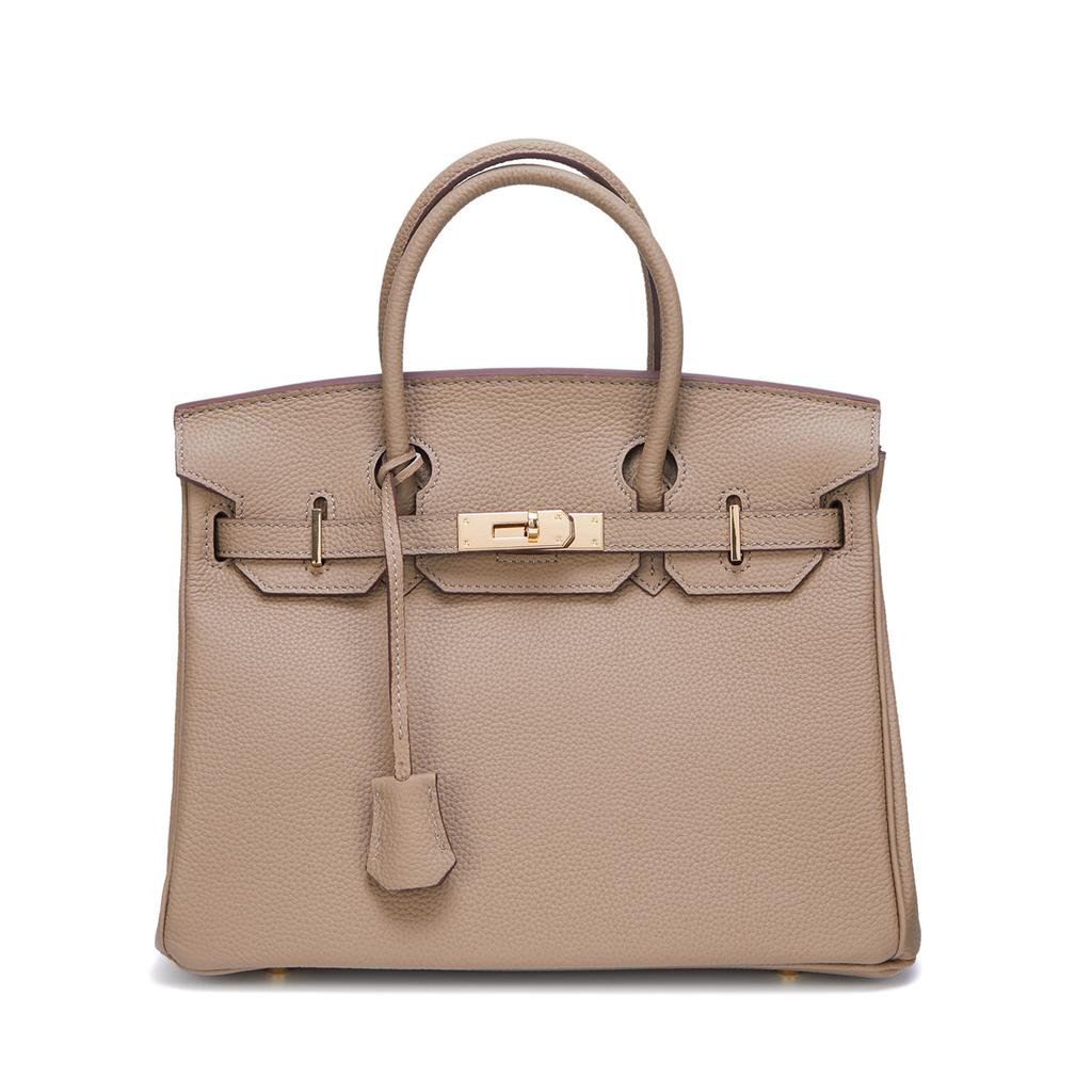 Женская сумка из кожи коровы Togo с мелким зерном, с золотой пряжкой и платиновым носком