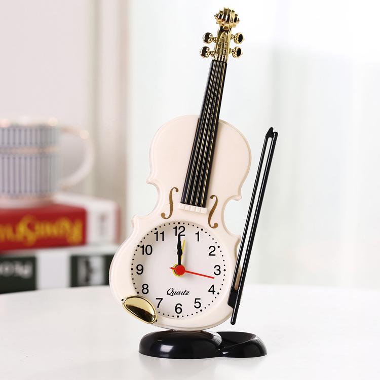 Creative Desk Clock Violin and Alarm Clock KTY