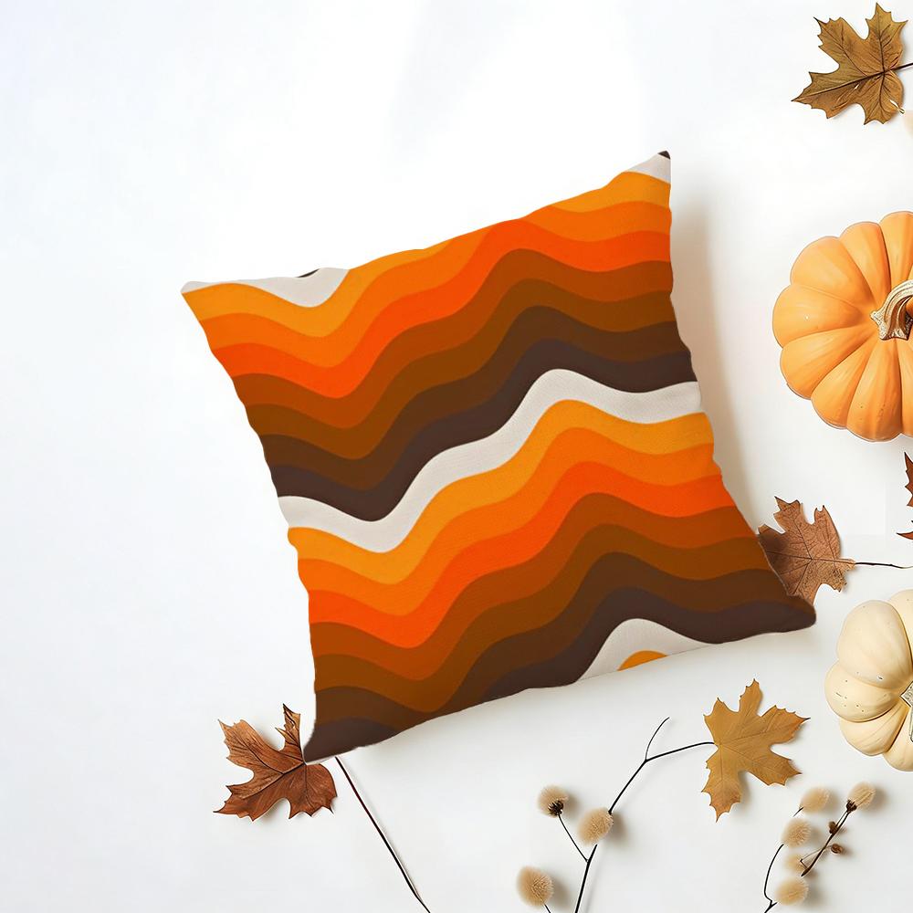 Vibrant Modern Rainbow Series Geometric Print Cushion Cover Washable Linen Pillowcase Soft  for Daily Sofa Bed Home Room Decor