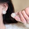 Zircon Flower Earrings Niche Design Sense Versatile Stud Earrings Light Luxury Exquisite Fashion Temperament Earrings Women