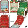 200-500Pcs Christmas Stickers Christmas Tree Santa Hat Self-Adhesive Gift Tags Pvc Gift Wrapping Seals Decals Party Decorations