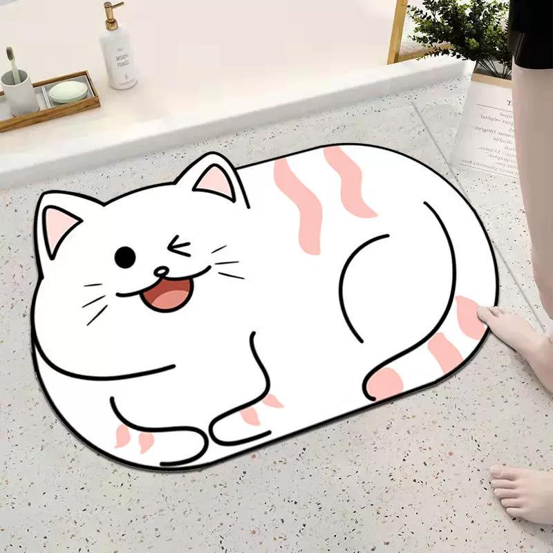 Bathroom Absorbent Soft Mat, Quick-Drying Door Mat, Non-Slip Toilet Mat, Household Carpet, Can Be Cut to Size