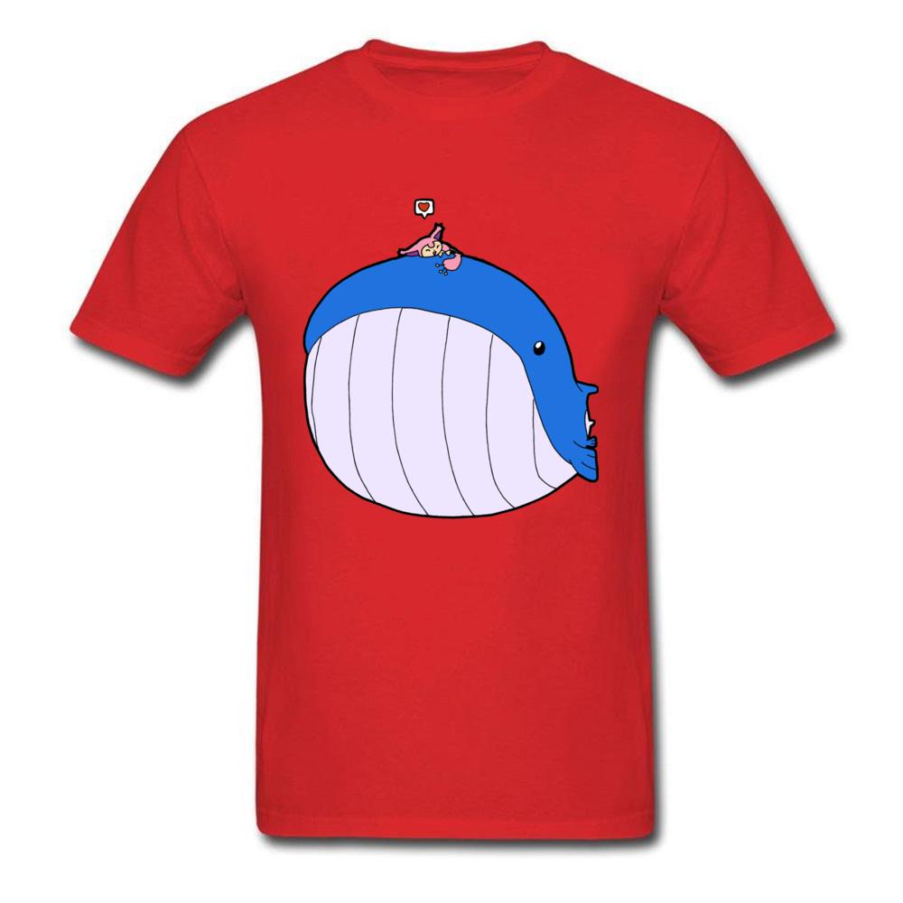 Whale Monster Tshirt Unisex Cute Blue Tshirt Hsowa Skitty Loves Wailord T Shirts Simple Cartoon Tees Custom Male Tops Oversize