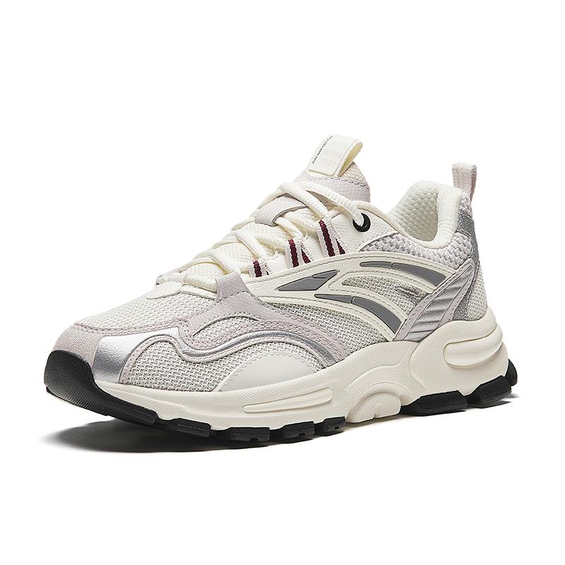Anta Millennium Shock Absorbing Wear Resistant Low Top Casual Shoes Women Shoes White Gray 922418881-1