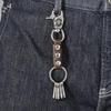 Rockyu Key Holder Mens Cowhide Leather Alloy Motif Vintage 16cm Storage Multifunctional Punk Style Stylish Gift Birthday Valentines Day Christmas