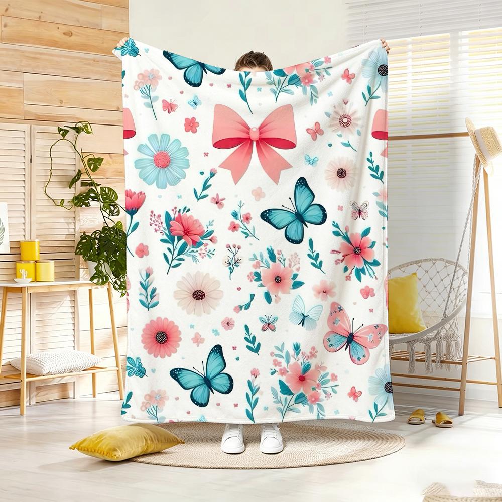 Forest pastoral style cottagecore Throw Lightweight g Flannel Blanket Soft Skinfriendly for Summer Cooling