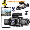3/4-канальная FHD видеорегистратор 1080P, с Wi-Fi, поворотный объектив, ночное видение, простая установка для автомобилей