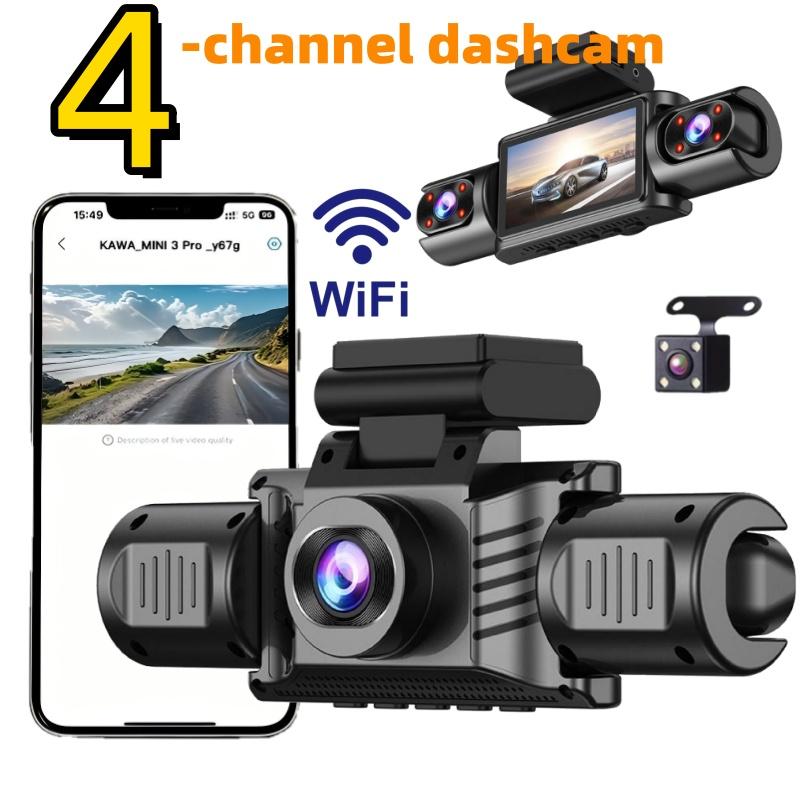 3/4-канальная FHD видеорегистратор 1080P, с Wi-Fi, поворотный объектив, ночное видение, простая установка для автомобилей