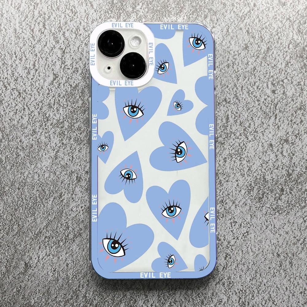 Чехол для телефона с принтом Синий Глаз Удачи Синий Глаз Дьявола Для iPhone 14 12 13 11 Pro Max XR X XS MAX 13Pro 7 8 Plus Чехол Прозрачный Ударопрочный Fundas