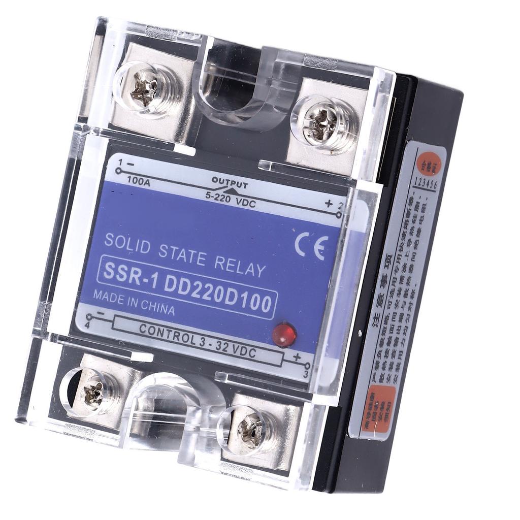 Single Phase Solid State Relay 3 to 32VDC Input 5 to 220VDC Load Solid State Relay Module 100A