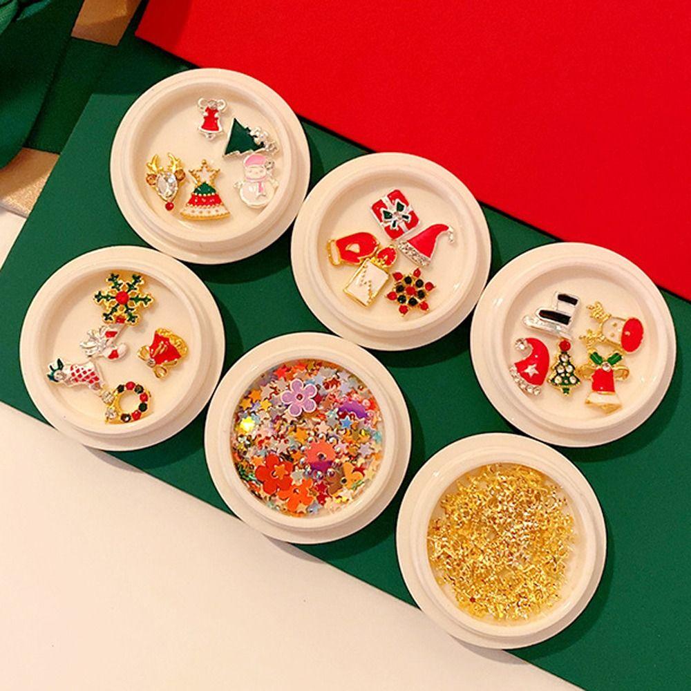 Elk Santa Claus 3D Rhinestones Manicure Accessories Christmas Nail Art Decorations Jewelry Tools