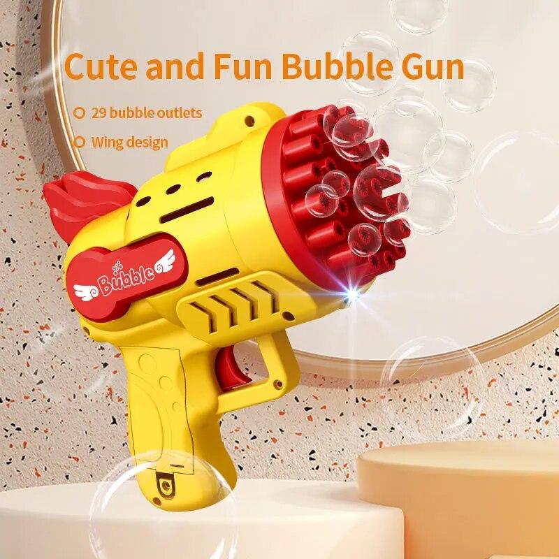 Light-Up Bubble Gun - 29-Hole Gatling Blaster For Boys & Girls 6-14 Years Old(Batteries & Bubble Liquid Not Included)
