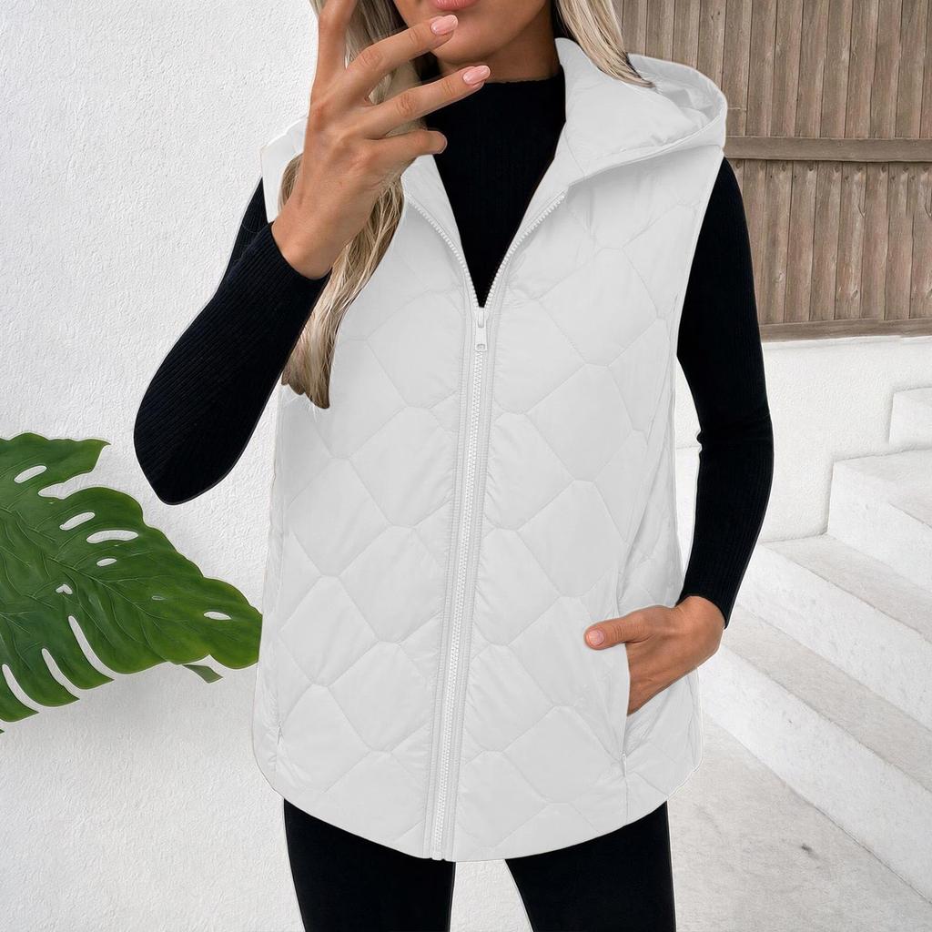 Женский повседневный утепленный жилет с карманами и молнией, без рукавов, для осени и зимы
