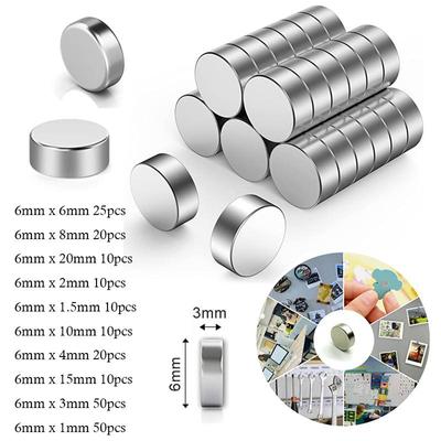 10 шт., круглые неодимовые магниты диаметром 6 мм, 1/1,5/2/3/4/5/6/8/10/15/20 мм, толстые редкоземельные сильные поделки, постоянный магнит N35
