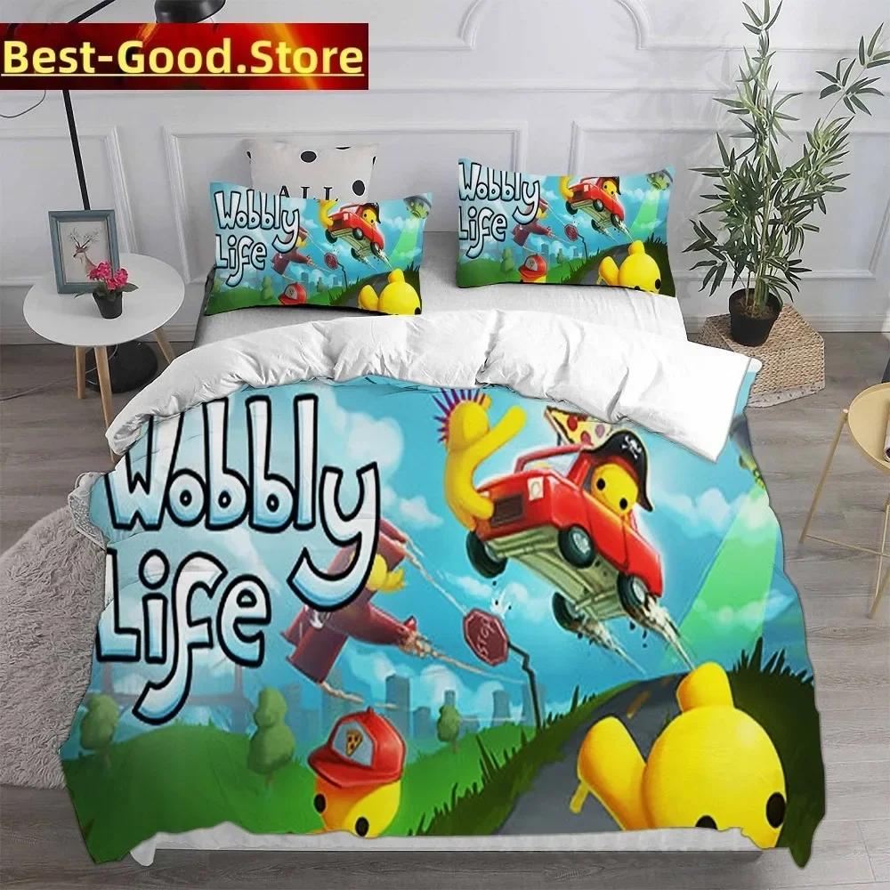 Пододеяльник Постельное белье Wobbly & Life Односпальный Двуспальный Полный Queen King Размер Стеганое одеяло Аниме Постельное покрывало Наволочка Комплект