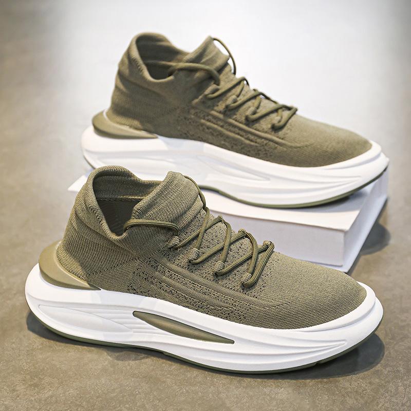 2025 Новые осенние дышащие сетчатые кроссовки Fly Woven Autumn для бега, повседневные кроссовки с мягкой подошвой для мужчин, мужская обувь
