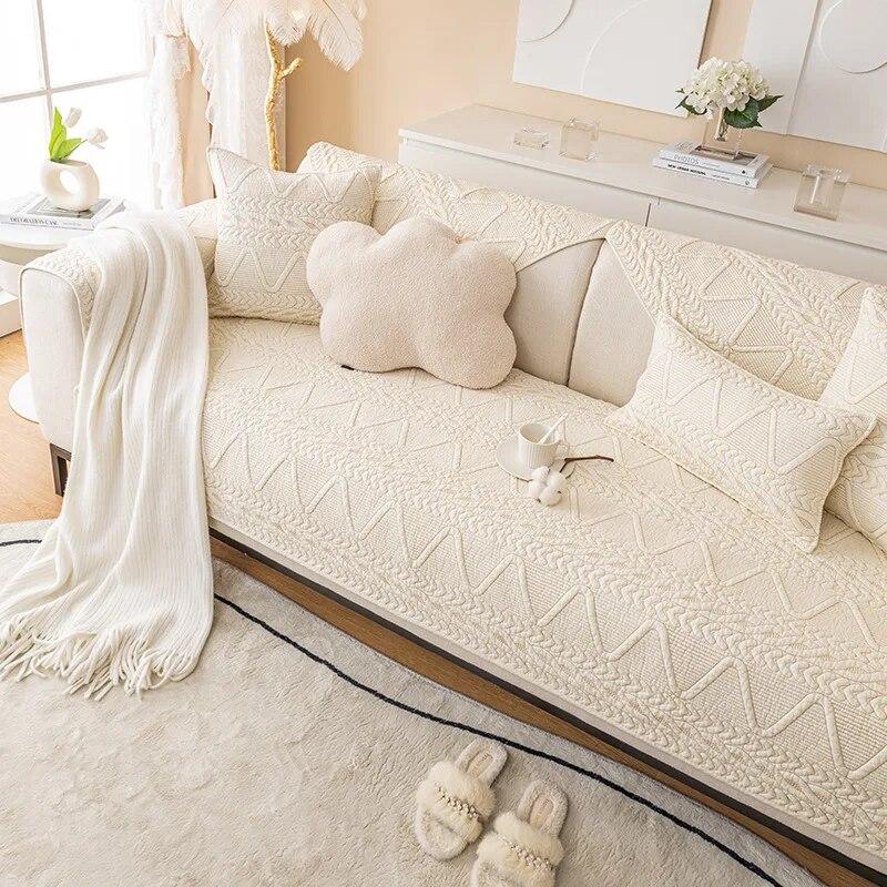 Washed Cotton Sofa Cushion Non-slip Jacquard Cover Modern Seat Cushion Universal Four Seasons Homestay