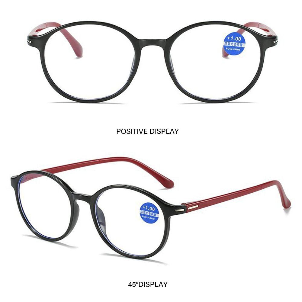 Spring Hinge Readers Reading Glasses Presbyopia Eyeglasses Anti-blue Light Glasses Oval Frame