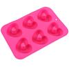 6 Cavity Heart Shaped Donut Mold Silicone Non-stick Baking Tray  Reusable Folded Donuts Maker Colorful Soft Dessert Making Tool