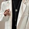 Женское корейское классическое длинное ожерелье из сплава с подвеской в виде свитера - не выцветает, регулируется для осени и зимы
