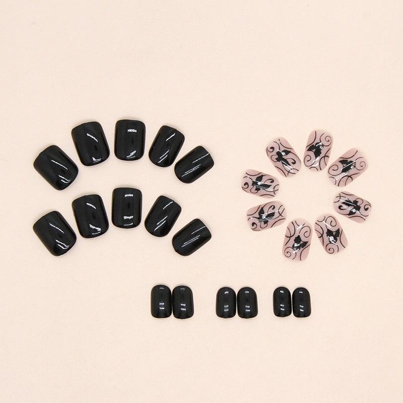 Black vine, dark wind, butterfly, ins wind, sweet and cool, versatile nail art, wearing nail pads can be wholesale.