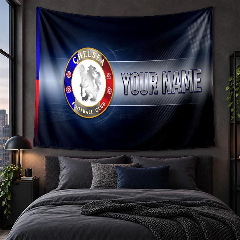 Personalized Tapestry Wall Hanging Chelsea FC Pattern Art Background Cloth
