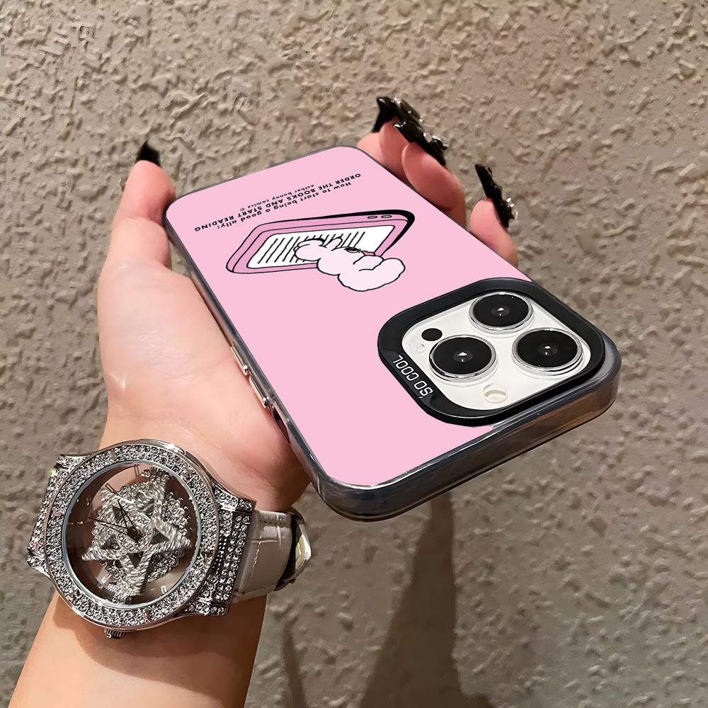 E-Esther B-Bunny Phone Case Matte Colored Silver For Iphone 17 Air 16 15 14 Pro 13 12 Plus 11 7 8 Max Luxury Cover