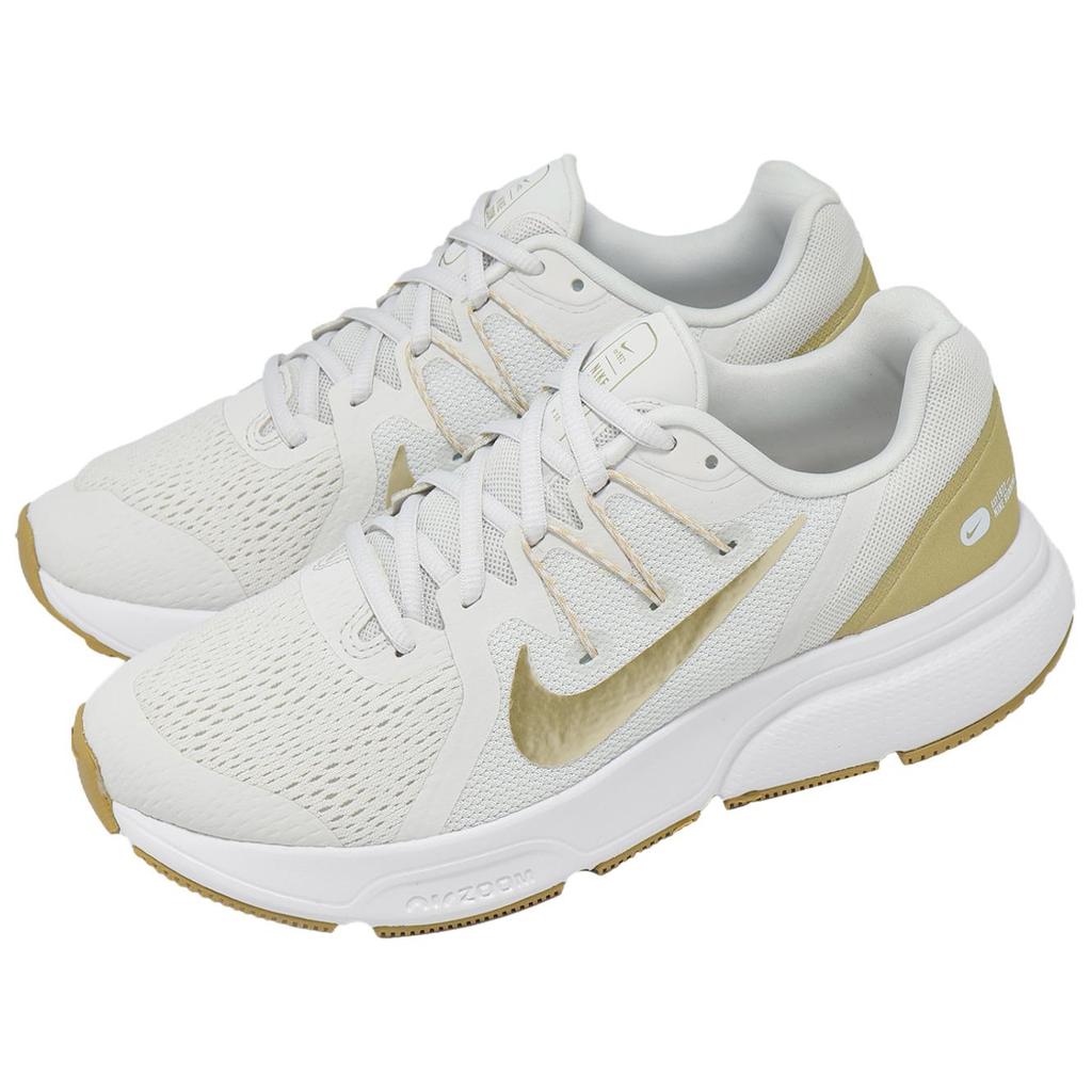 Nike Кроссовки женские Nike Zoom Span 3, платиновый оттенок, металлическое золото, звезда, белые CQ9267-010
