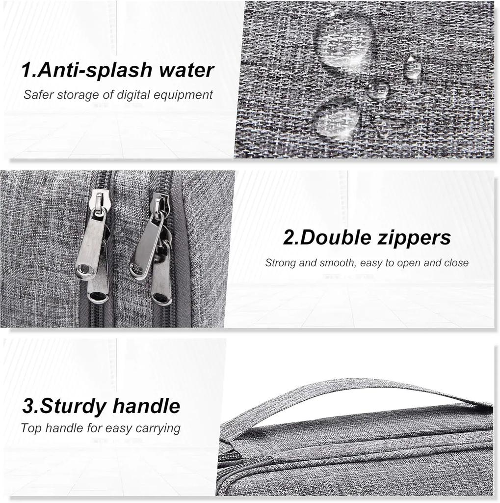 Портативная дорожная сумка-органайзер для хранения электронных кабелей и аксессуаров, для зарядных устройств, внешних аккумуляторов - практичный чехол