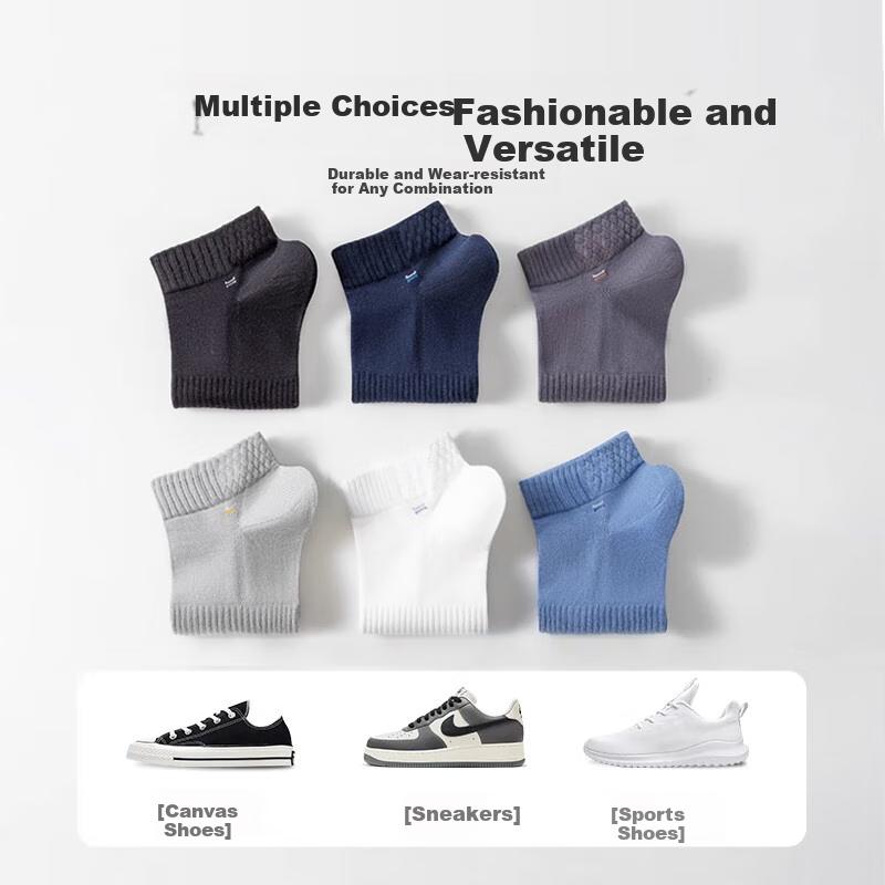 Men's Socks, Spring And Summer Season, 100% Pure Cotton, Sweat-Absorbing, 10A Odor-Resistant, Breathable, Wear-Resistant, Cotton Short Socks
