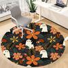 1pc Ghost Floral Office Round Area Rug,  Mat Suitable For Office, Under Office Chairs Bedroom Living Room Home Decor, Room Deco