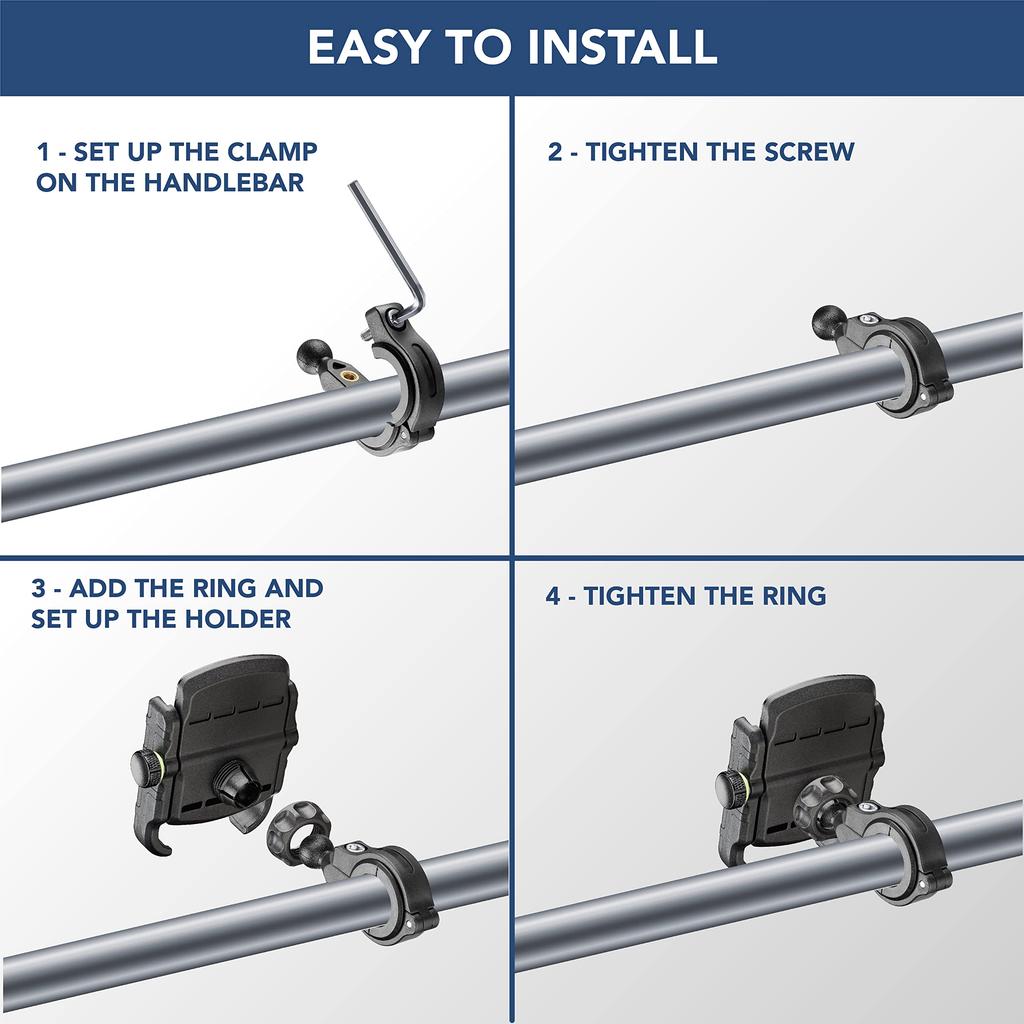 Универсальный держатель для смартфона Cellularline для и регулируемый MOTOHOLDERALUK велосипедов, iPhone, мотоциклов, Android, Xperia, OPPO, крепление, 360 градусов
