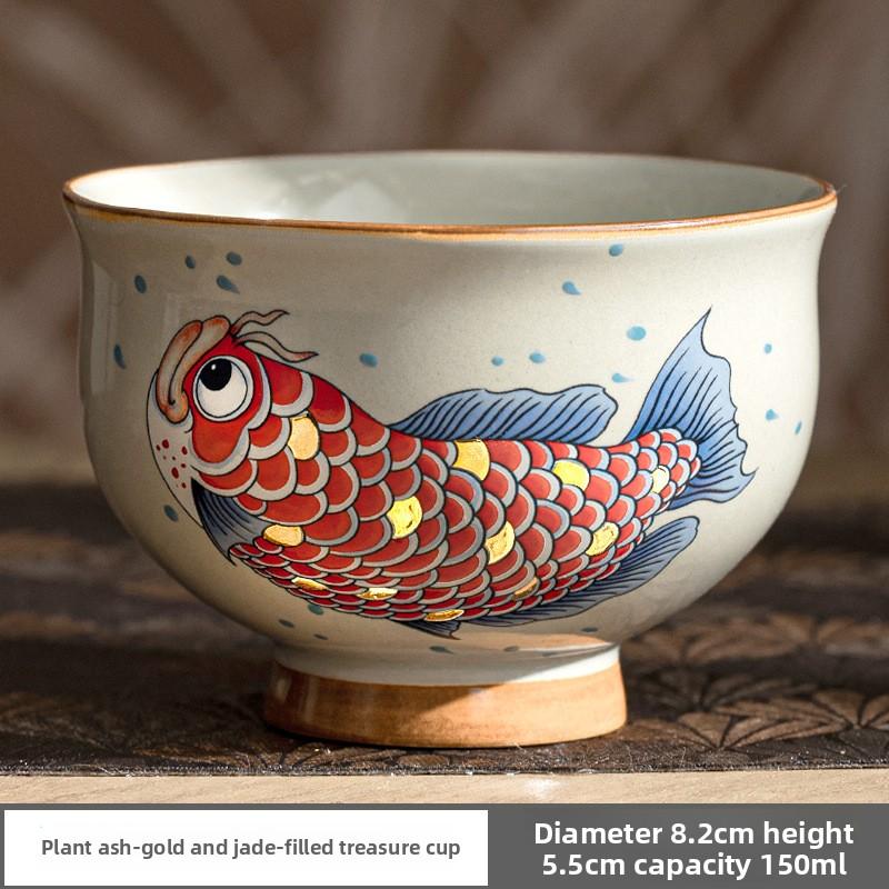 Золотой и нефритовый полный зал арована маленькая чайная чашка керамическая домашняя мастер-чашка одинарная чашка чашка для дегустации чая набор для чая кунг-фу подарочная коробка