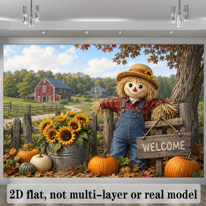 Autumn Harvest Farm Theme Background,suitable for autumn harvest activities Thanksgiving parties and indoor/outdoor photo setups