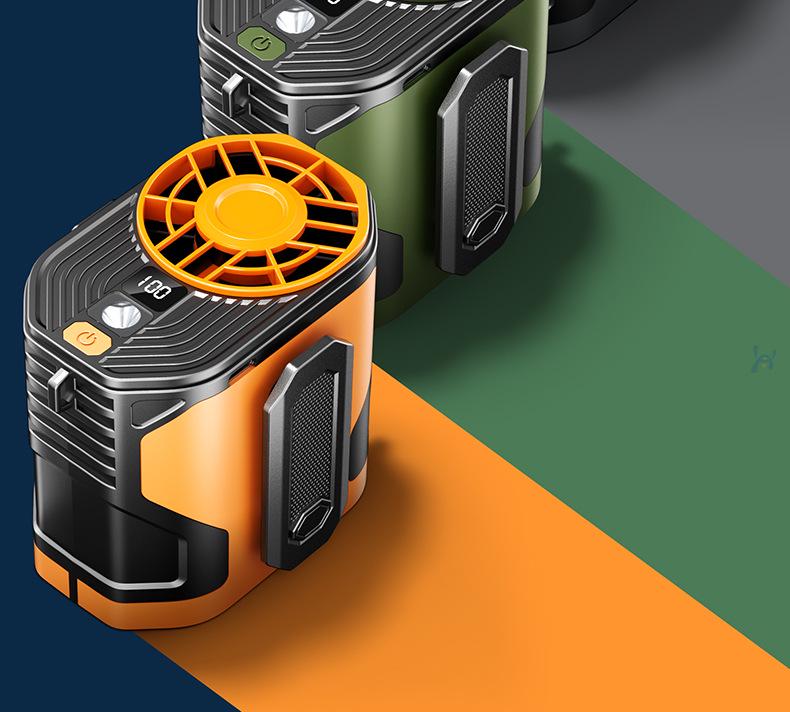 Портативный USB-вентилятор с креплением на пояс и регулируемой скоростью