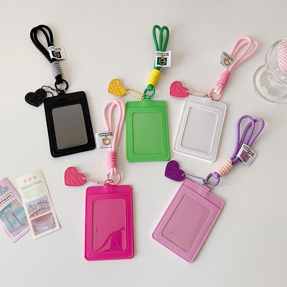 Credit Card ID Card Holders Love Heart Pendant Korean Photocard Holder School Supplies
