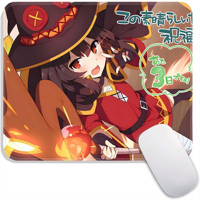 Kono Suba Стандартный Игровой Коврик для Мыши Маленький Коврик для Игровой Мыши Аксессуары для Геймеров Дорожные Коврики для Мыши ПК Нескользящий Офисный Коврик для Мыши